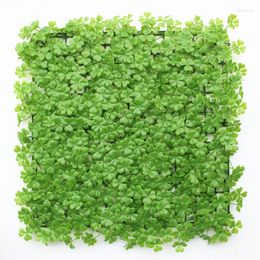 Decorative Flowers Garden Decoration Lucky Grass Lawn Artificial Plastic Four Leaf Green Plant Wall