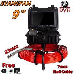 7mm Diameter Red Cable DVR 20-50M HD Screen SYANSPAN Pipe Inspection Camera IP68 Drain Sewer Pipeline Video Industrial Endoscope