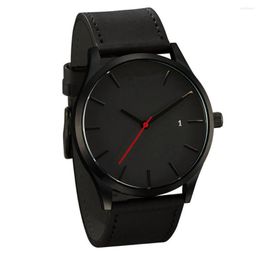 Wristwatches Luxury Watch Men Leather Ultra-thin Stainless Steel Black Bracelet Male Clock Reloj Hombre Relogio Masculino