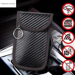 Car Key Signal New Blocker Case Carbon Fibre Pouches Cage Fob Pouch Keyless RFID Blocking Bag Radiation Protection