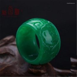 Cluster Rings NATURAL MYANMAR GREEN JADE RING Jewellery GEMSTONE BAND STONES FOR WOMEN MEN JEWELLERY EMERALD