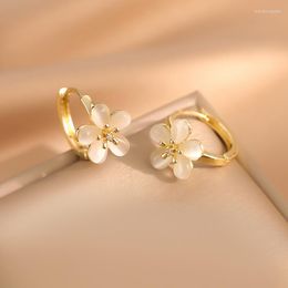 Stud Earrings South Korea Fashion Luxury Design Sense High Quality Opal Flower Gift Banquet Wedding Women Jewellery 2023