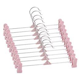 Hangers Racks Trouser Hangers 10 Pack Skirt Hangers with Adjustment Plastic Grip Pant Hangers 230303