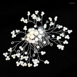 Headpieces Wedding Dress Accessories Handmade Pearl Insert Comb Bride Hair Starry Bridal