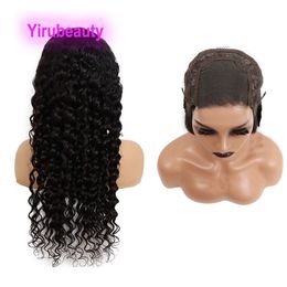 Remy Virgin Hair Indian Peruvian Curly Natural Colour HD 4X4 Lace Front Wig Deep Wave 10-32inch Brazilian 100% Human Hair