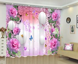 Curtain Pink Curtains Luxury Blackout 3D Window For Living Room Bedroom Customized Size Drapes Cortinas Rideaux Cushion Cover