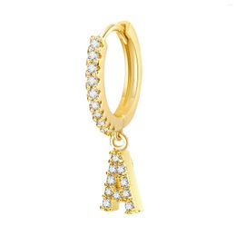 Hoop Earrings Crystal Zirconia Initials Earring Customised Letters Dangling Drop For Women Danity A -Z Piercing Jewellery