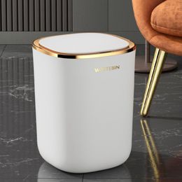 Waste Bins 12L Smart Sensor Garbage Bin Kitchen Bathroom Toilet Trash Can Automatic Induction Waterproof Dustbin with Lid 230306