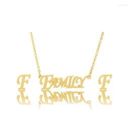 Pendant Necklaces Family Necklace Stainless Steel Earings Gold Choker Fashion Jewellery Sets For Women As DIY Familes Gift 45cm