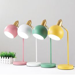 Table Lamps Makaron Lamp Night Lights Creative Ball Iron Bedroom Bedside Office Eye Protection Children Student Learning Desk