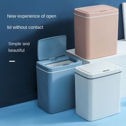 Waste Bins L2 Smart Home Automatic Inductive Waste Bin Kitchen Bucket Garbage Silent Bedroom Office Desk Trash Can USB Charged 230306