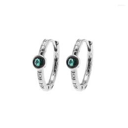 Hoop Earrings Women's Exquisite Silver Shiny Round Cut Birthstone Stud Cz Zirconia Small Jewelry Anniversary Gift