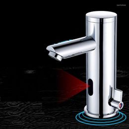Bathroom Sink Faucets Sensor Faucet Automatic Inflrared Hand Touch Tap Cold Mixer Chrome Polished Basin