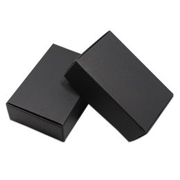 Gift Wrap 30Pcs Black Folding Candy Gifts Packaging Kraft Paperboard Box for Jewelry Crafts Handmade Soap Wrapping Boxes Party Decoration 230306