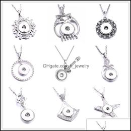 Pendant Necklaces Fahion Painting Snap Button Charms Jewelry Zircon Fit 18Mm Snaps Buttons Necklace For Women Men Punk Noosa Drop De Dhswz