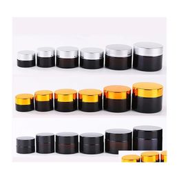 Packing Bottles 5G 10G 15G 20G 30G 50G Amber Glass Cream Jar Bottle Cosmetic Makeup Jars Refillable Lotion Drop Delivery Office Scho Dhhcs