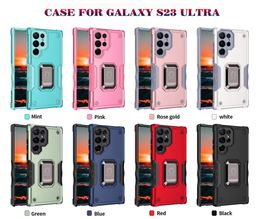 Mobile phone case For Samsung S23 S23P S23U S22 with Finger ring bracket magnetic attraction vehicle-mounted fall prevention