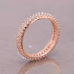 100% 925 Sterling Silver RINGS With Cubic Zircon Fashion Ring for Valentines Day Rose Gold Wedding Ring Women Wholesale