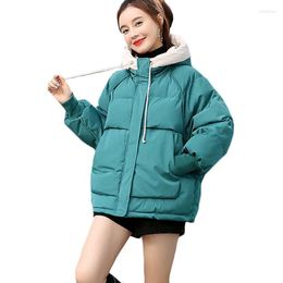 Women's Trench Coats 2023 Plus Size Women&#39;s Short Down Cotton Jacket Autumn Winter Bread Jackets Korean Loose Hooded Parka Overcoat