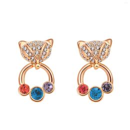 Stud Earrings ER-00234 Genuine Austrian Crystal Jewellery Gold Plated Cute For Women 2023 Christmas Gift Drop