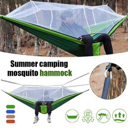 Camp Furniture Lightweight Outdoor Travel Camping Tent Hanging Hammock With Mosquito Net Awning Waterproof Swing Canopy 210T Nylon