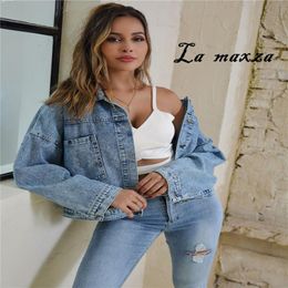 Women's Jackets Denim Crop 2023 Vintage Fashion Plus Size Jacket Casual Korean Women Coat Jean Streetwear