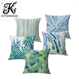 Pillow Plant Ink Painting Green Leaves One Side Printing Home Decor Sofa Car Seat Decorative Cover Case Capa Almofada