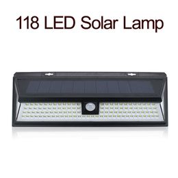Outdoor Solar Wall Lights 118 LED with Motion Sensor Wide Angle Waterproof Outdoors Security Lights for Garage Patio Garden Driveway Lighting crestech168
