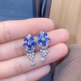 Stud Earrings The Gift For Your Mother Tanzanite Earring Natural And Real 925 Sterling Silver