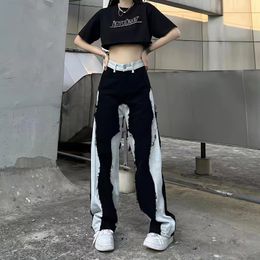 Women's Jeans Oversize Ins Black Jeans Women Summer Harajuku Y2k Streetwear High Waist Vintage Straight Wide Leg All Match Baggy Casual Pants 230303