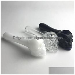 Smoking Pipes Glass Skl With 4 Inch Clear White Black Colorf Thick Pyrex Water Pipe Tobacco Holder Bat Oil Burner Drop Delivery Home Dhvot