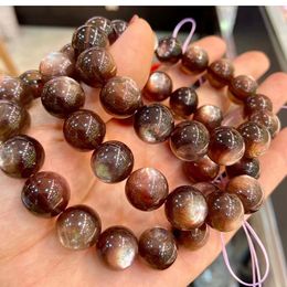 Beaded Necklaces Meihan Natural Top Rare Coffee Lepidolite Bracelet Smooth Round Gem Stone Beads For Jewellery Making Design Christmas Gift 230306