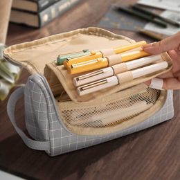 Pencil Bags Creative Canvas Large Capacity And Multiple Colour Pencil Case School Pen Case Supplies Pencil Bag Pencils Pouch Stationery J230306