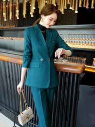 Women's Suits Blazers Bright red black and white autumn and winter business teacher work clothes professional clothes women's suits high-end suits 230306