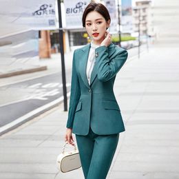 Women's Suits Blazers Women Uniform Styles Formal Professional Business Suits with Pants and Jackets Coat Ladies Office Pantsuits Blazers Trousers Set 230306