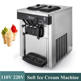 Commercial Soft Serve Ice Cream Machine Electric Desktop Compressor Ice Cream Makers Sweet Cone Vending Machine 2200W