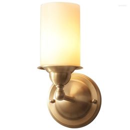 Wall Lamps Bedroom Lamp Light Fixtures Nordic Design Led Mirror Lights Copper Sconce Fashion Glass Lampara Pared Lighting