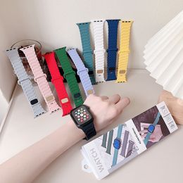 Simple Fashion Top Quality Watchband Straps for Apple Watch Band 41mm 45mm 42mm 38mm 40mm 44mm 49mm Designs watchbands iwatch 8 7 6 5 4 3 2 1 PU Silicone ultra Come with Box