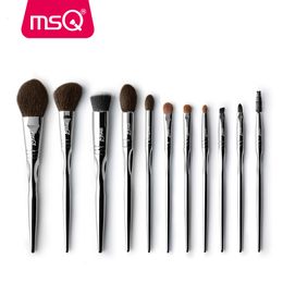 Makeup Tools MSQ Professional 11pcs Powder Makeup Brushes Set Classic Eyeshadow Lip Foundation Make Up Brush Goat/Horse Hair PVC Handle 230306