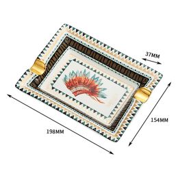 European Style Ceramic Ashtray Fashion Simple Home Creative Bone China Smoke Print Ashtray Hotel Cigar Ashtray