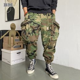 Men's Pants Military Style Camouflage Tactical Pants Streetwear Hip Hop Oversized Harem Jogging Pants Harajuku Casual Cargo Trousers Joggers 230306