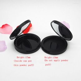 Storage Bottles Empty Cosmetic Powder Compact With Mirror Black Makeup Container DIY Hightlight Box Dia 59mm Blusher Puff Case 15 Pcs