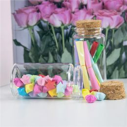 Jewellery Pouches 100ml Mini Clear Glass Storage Jars Bottle Vial Container Wishing With Cork Stopper DIY Bottles 24pcs