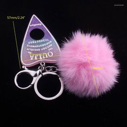 Keychains European And American Heart-shaped Card Keychain Hip-hop Personality Plush Ball For KEY Resin Accessories