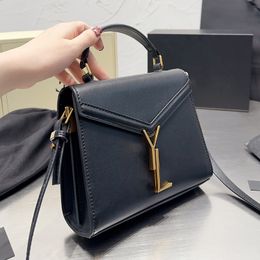 Designer Cassandra Medium Handle Bag In Grain De Poudre Emed Leather Shoulder