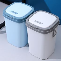 Waste Bins 8L/13L Simple Kitchen Toilet Trash Can Nordic Style Press Waste Paper Basket Household with Lid Waste Bins Cleaning Tools 230306