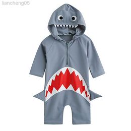 One-Pieces Boy One Piece Suit Swimwear 2-7 Year Children Cool Cartoon Swimsuit 2023 Baby Cute Beachwear Bathing Suit Kid Surfsuit W0310