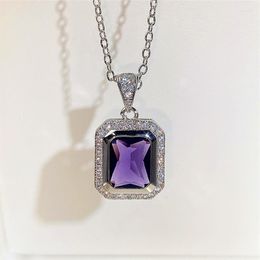 Pendant Necklaces CAOSHI Charming Purple Zirconia Necklace For Women Graceful Accessories Anniversary Ceremony Fashion Lady Party Jewellery
