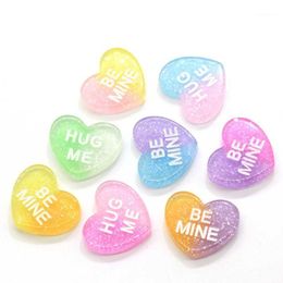 Decorative Figurines Objects & Gradient Cute Resin Mini Two Colour Heart Hug Me Be Mina Flat Back Cabochon Scrapbooking Kawaii DIY Embellishm