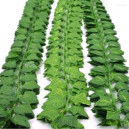 Decorative Flowers 230cm Green Silk Artificial Hanging Ivy Leaf Garland Plants Vine Leaves 1Pcs Diy For Home Bathroom Decoration Garden